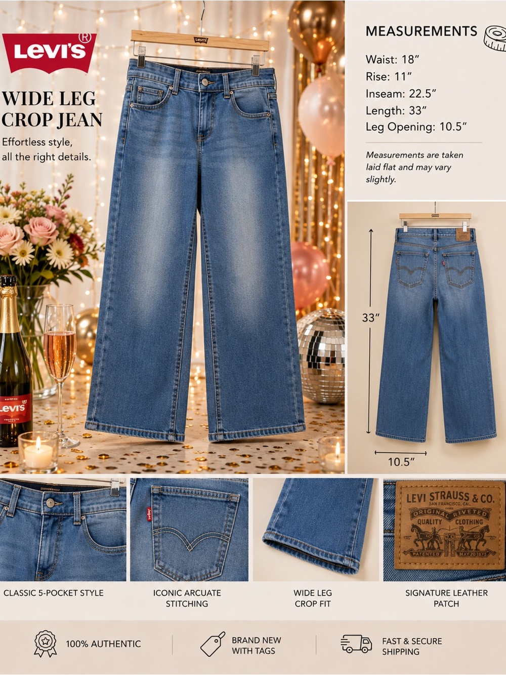 Signature by Levi Strauss Straight Leg Jeans in Blue Wash
